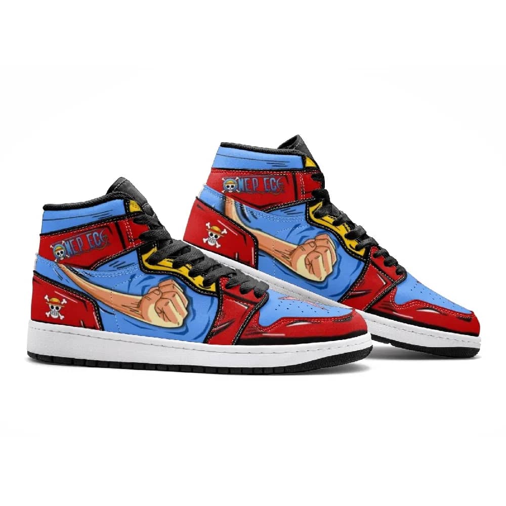Inktee Store - Monkey D Luffy Fist One Piece Custom Air Jordans Shoes Image