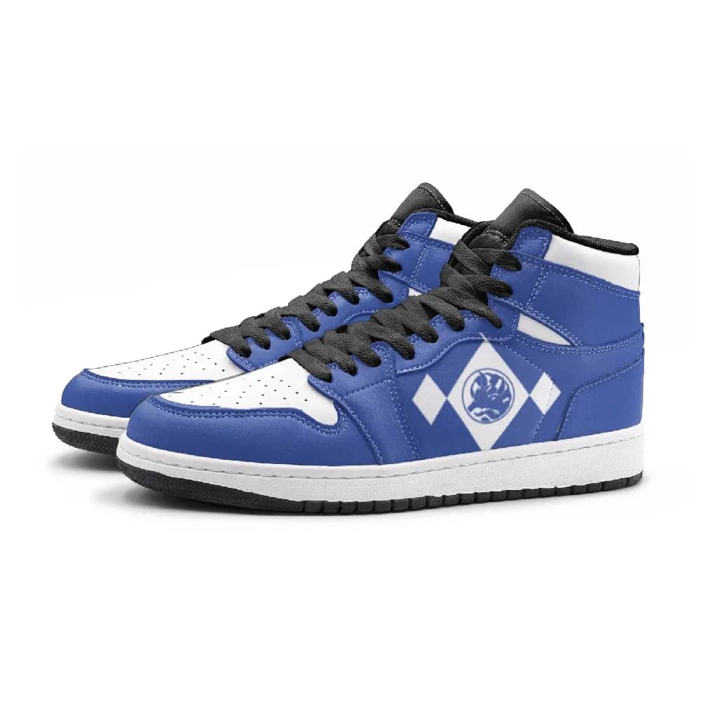 Inktee Store - Power Rangers Blue Custom Air Jordans Shoes Image