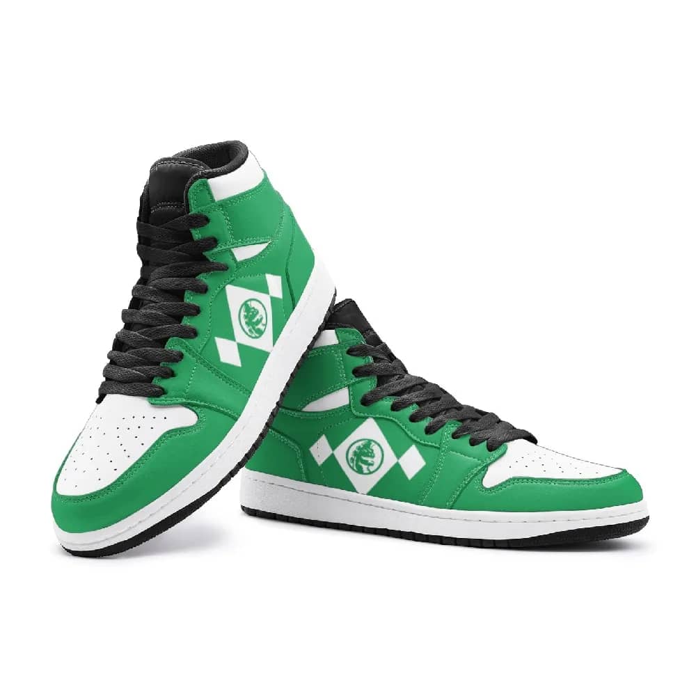 Inktee Store - Power Rangers Green Custom Air Jordans Shoes Image