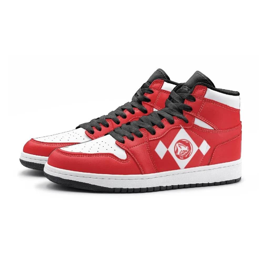 Inktee Store - Power Rangers Red Custom Air Jordans Shoes Image