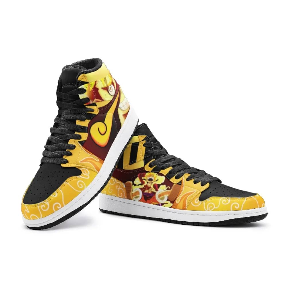 Inktee Store - Sun God Luffy One Piece Custom Air Jordans Shoes Image