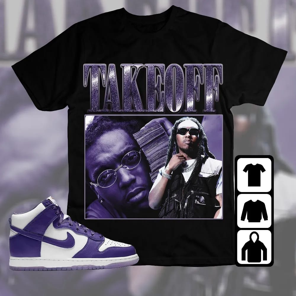 Inktee Store - Dunk High Varsity Purple Unisex T-Shirt - Takeoff - Sneaker Match Tees Image
