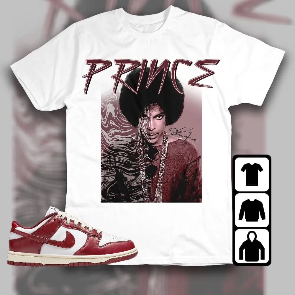 Inktee Store - Dunk Low Team Red Unisex T-Shirt - Prince Signature - Sneaker Match Tees Image