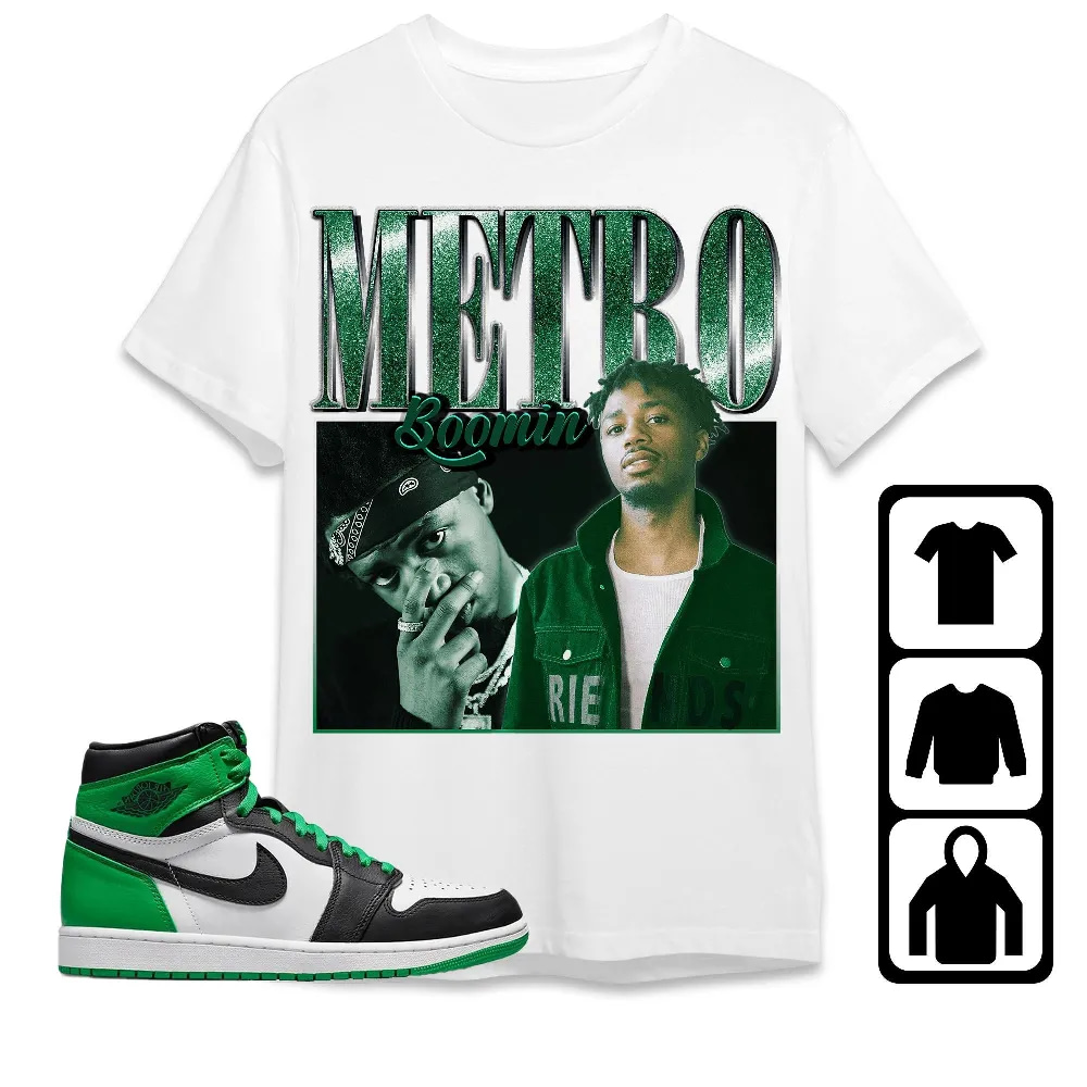 Inktee Store - Jordan 1 Celtic Lucky Green Unisex T-Shirt - Metro Boomin - Sneaker Match Tees Image