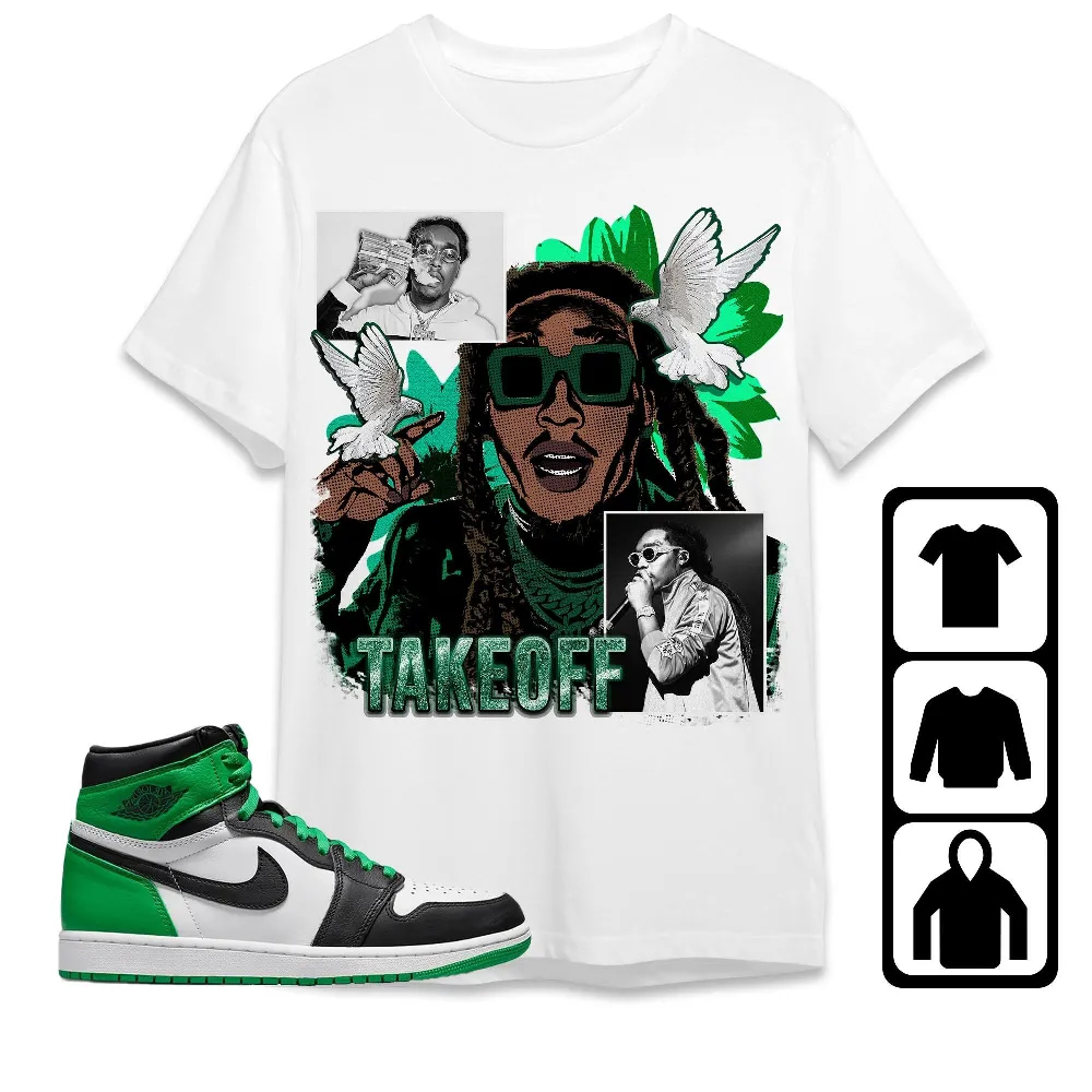 Jordan 1 Celtic Lucky Green Unisex T-shirt - Takeoff Homage - Sneaker Match Tees
