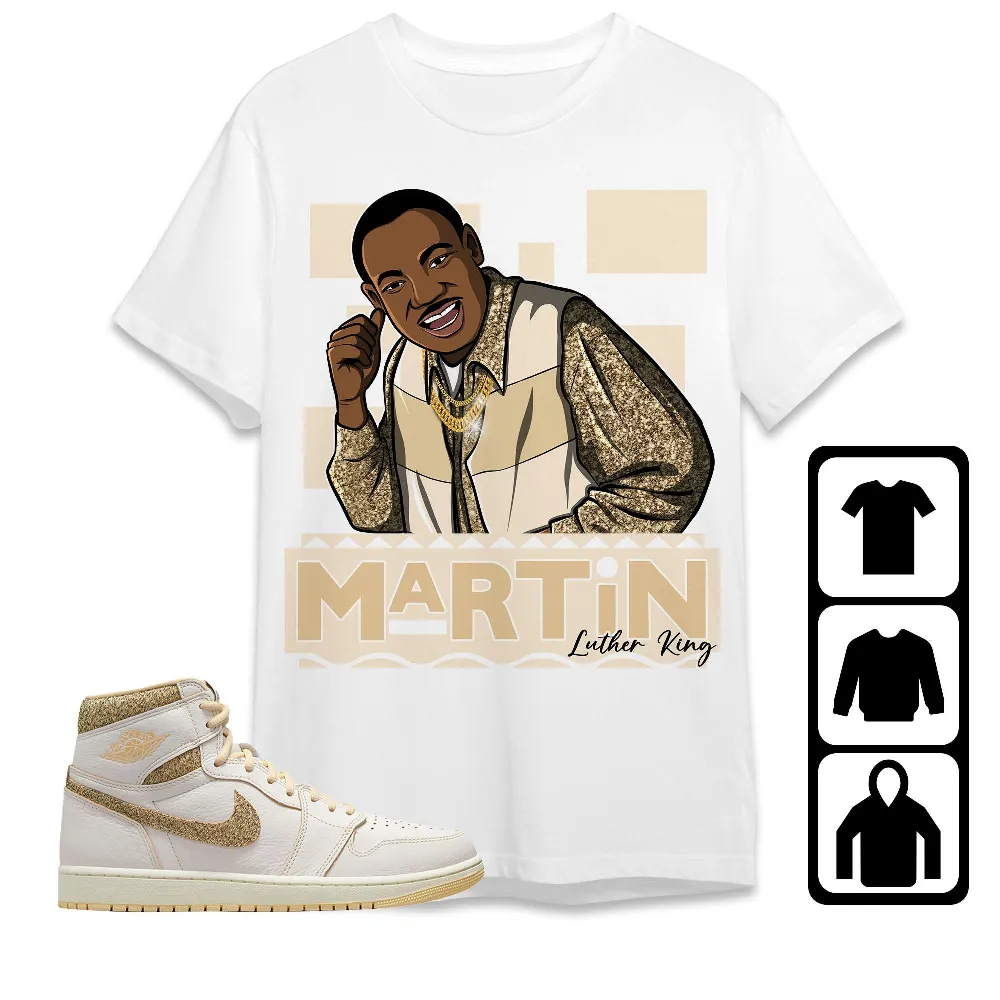 Inktee Store - Jordan 1 Craft Vibrations Of Naija Unisex T-Shirt - Martin Luther King - Sneaker Match Tees Image