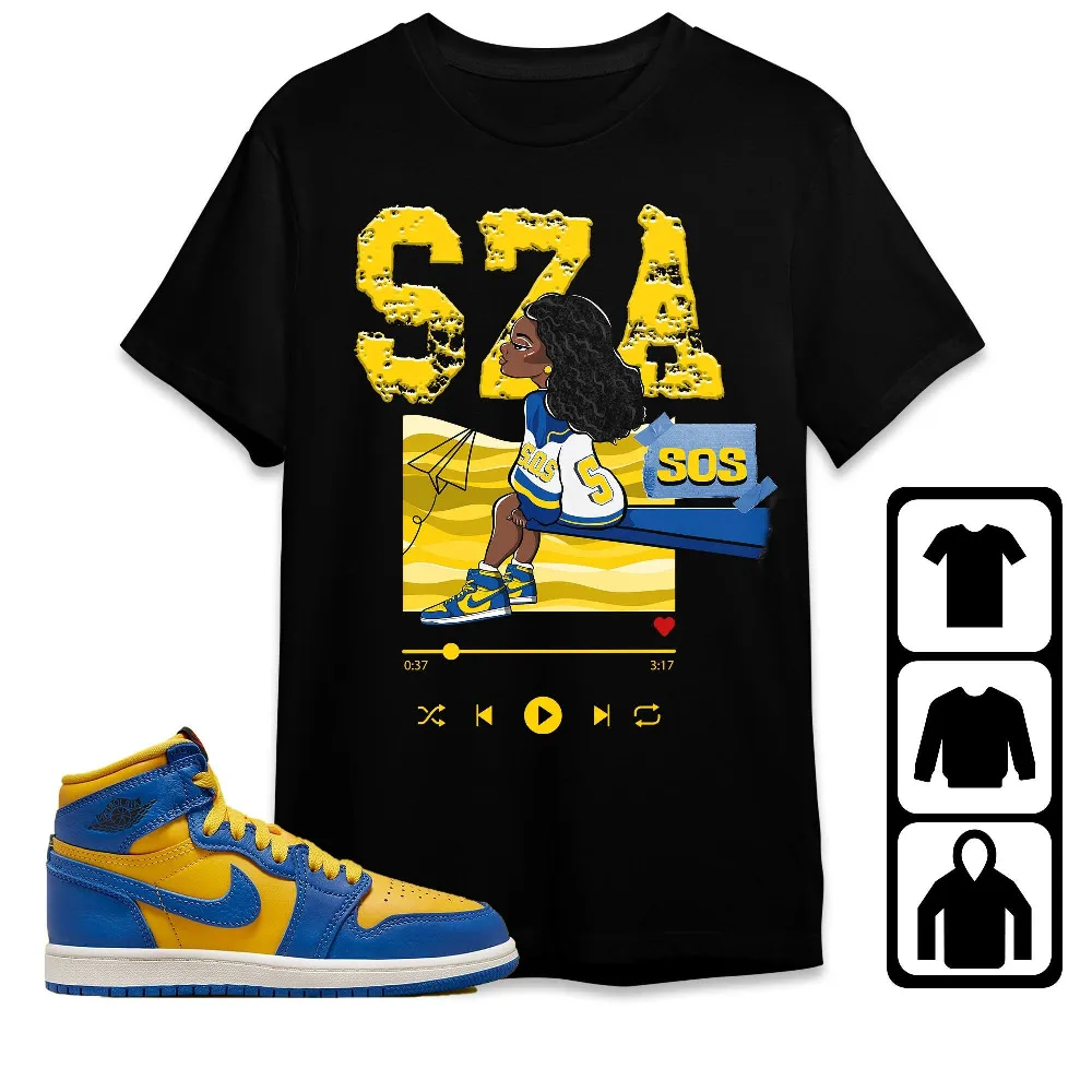 Inktee Store - Jordan 1 High Og Laney Unisex T-Shirt - Sza Sos - Sneaker Match Tees Image