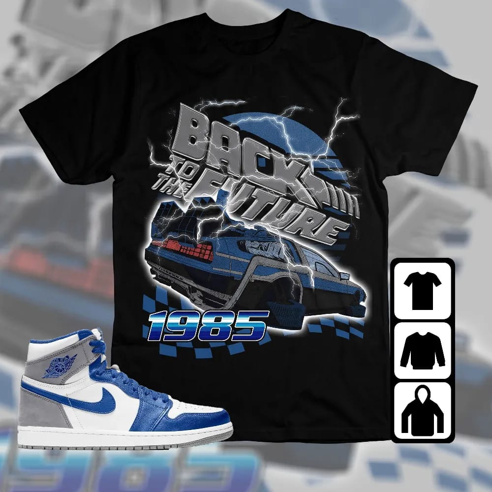 Inktee Store - Jordan 1 High Og True Blue Unisex T-Shirt - The Future Car - Sneaker Match Tees Image