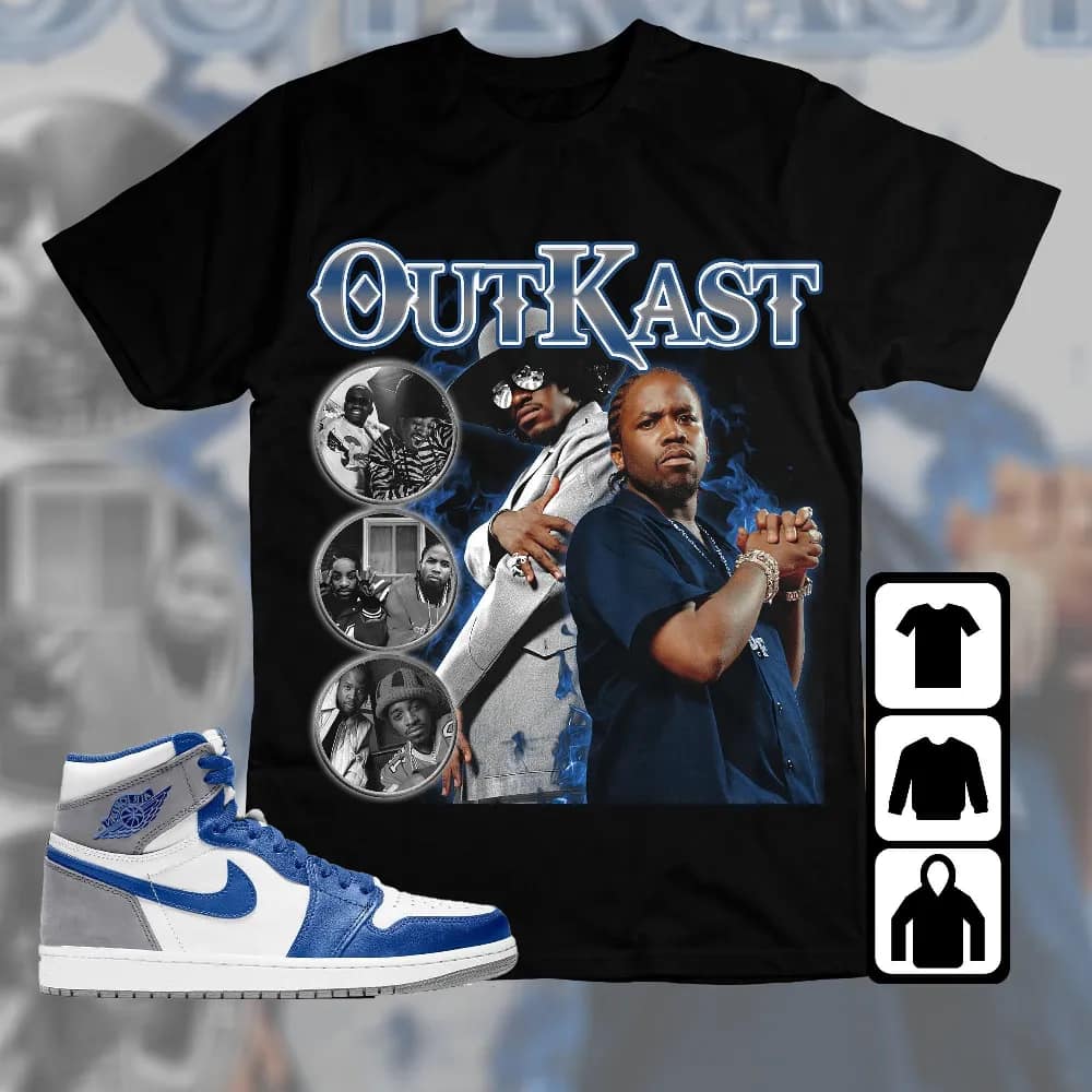 Inktee Store - Jordan 1 High Og True Blue Unisex T-Shirt - Outkast - Sneaker Match Tees Image