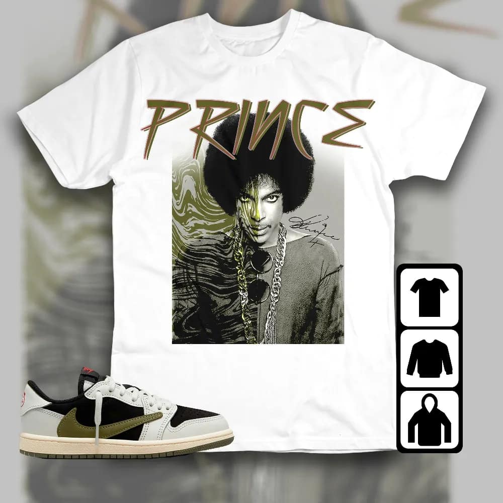 Jordan 1 Low Olive Unisex T-shirt - Prince Signature - Sneaker Match Tees