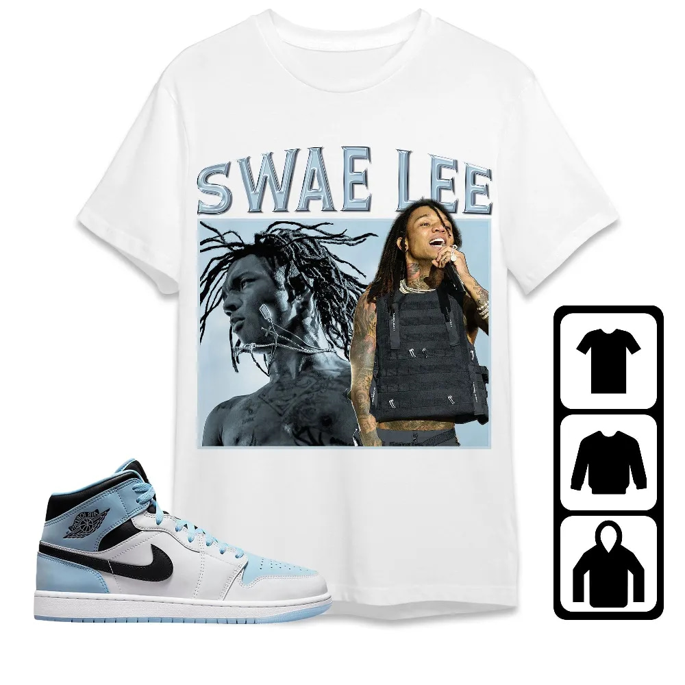 Inktee Store - Jordan 1 Mid Ice Blue Unisex T-Shirt - Swae Lee - Sneaker Match Tees Image