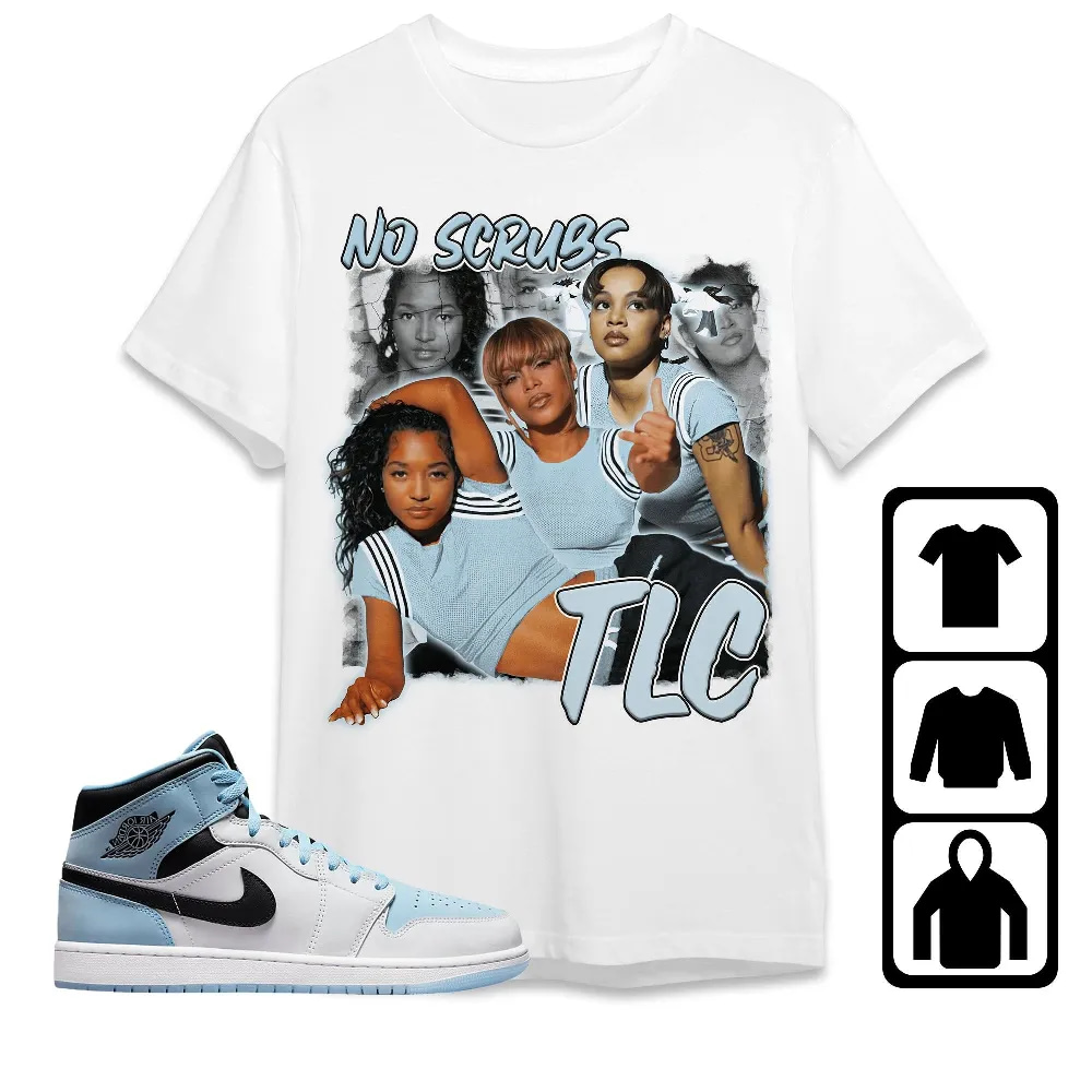 Inktee Store - Jordan 1 Mid Ice Blue Unisex T-Shirt - Tlc - Sneaker Match Tees Image