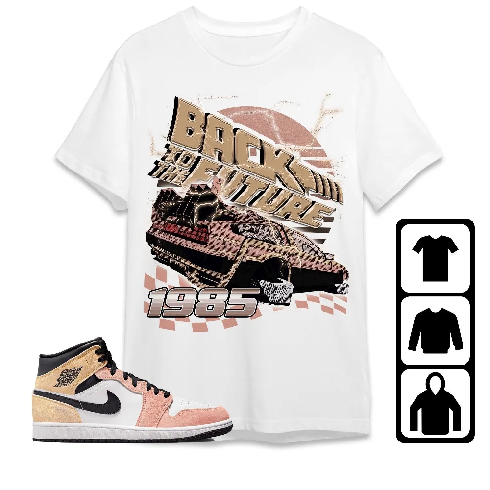Inktee Store - Jordan 1 Mid Magic Ember Unisex T-Shirt - The Future Car - Sneaker Match Tees Image