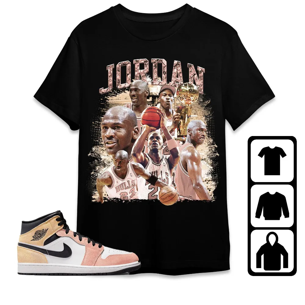 Inktee Store - Jordan 1 Mid Magic Ember Unisex T-Shirt - Sneaker Match Tees Image