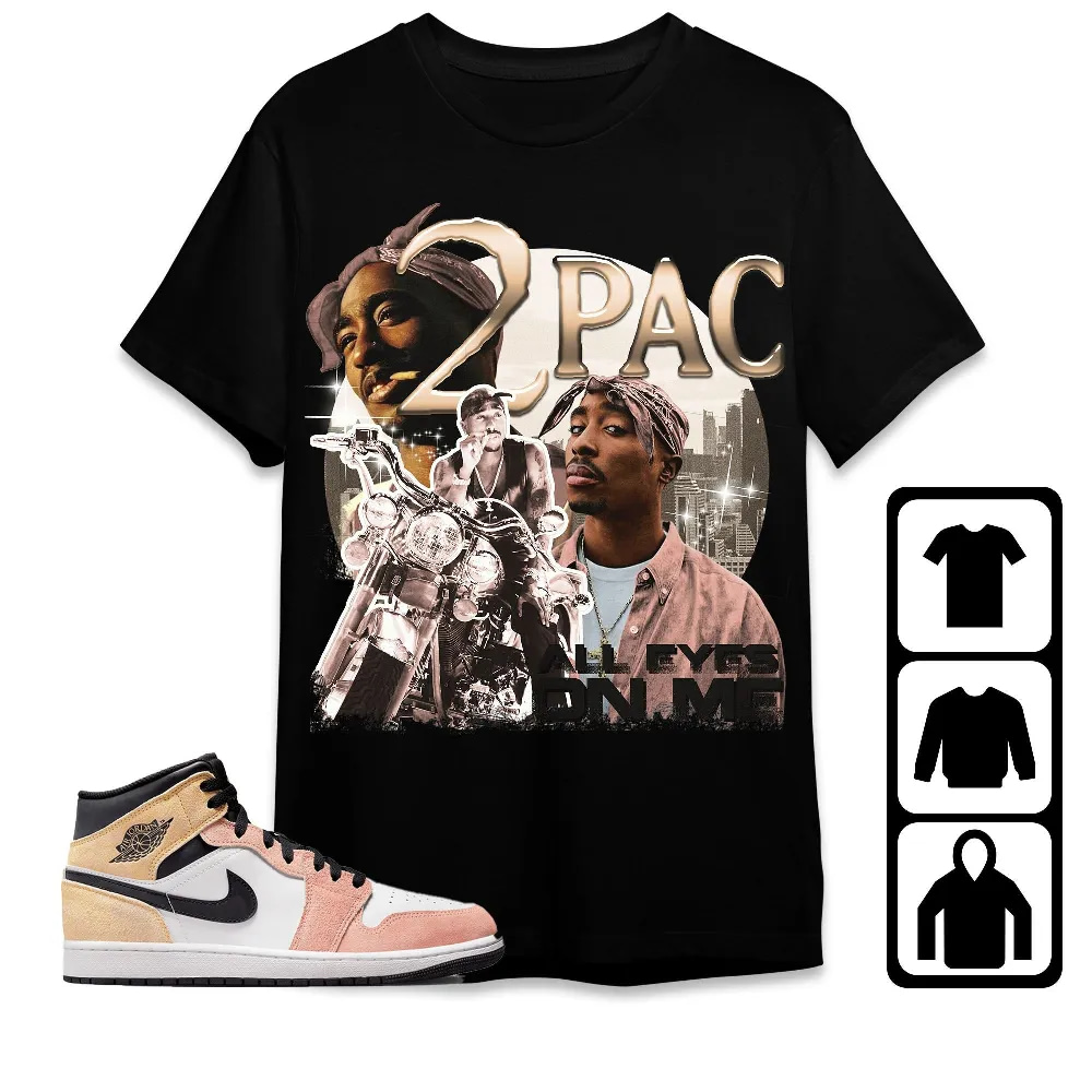 Inktee Store - Jordan 1 Mid Magic Ember Unisex T-Shirt - 90S Pac Shakur - Sneaker Match Tees Image