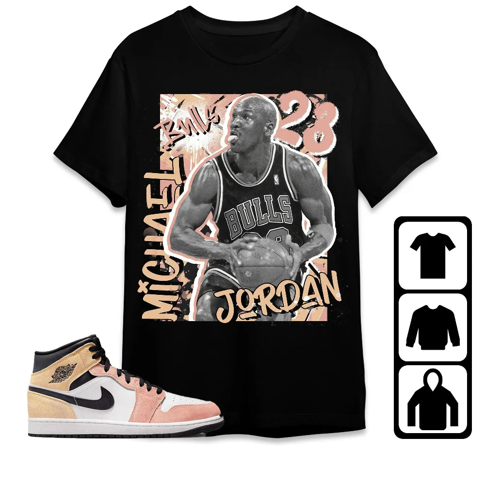 Inktee Store - Jordan 1 Mid Magic Ember Unisex T-Shirt - Mj Graphic - Sneaker Match Tees Image