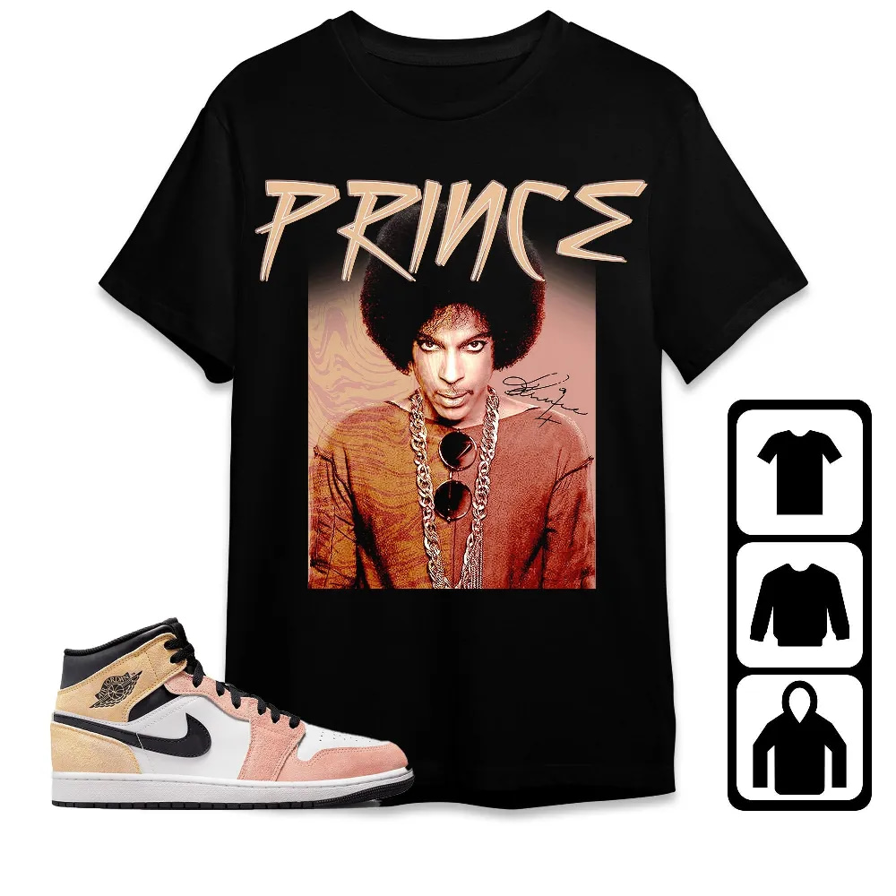 Inktee Store - Jordan 1 Mid Magic Ember Unisex T-Shirt - Prince Signature - Sneaker Match Tees Image