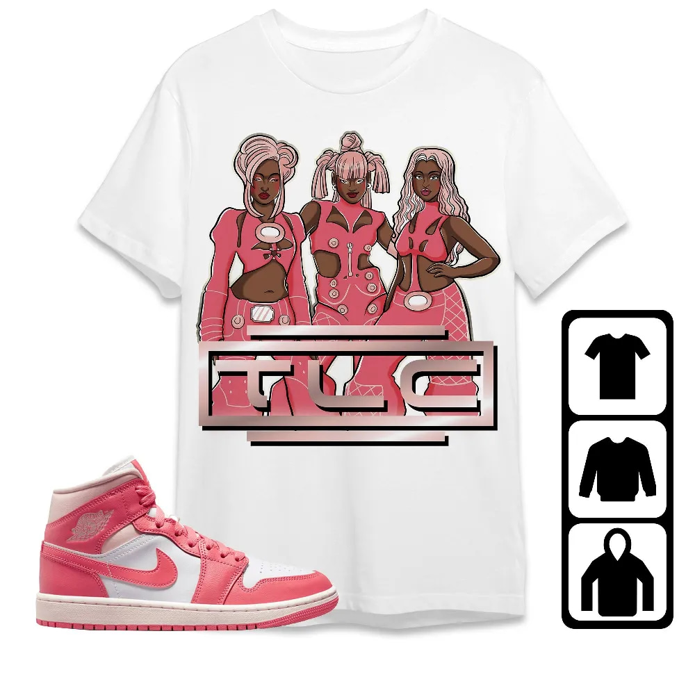 Inktee Store - Jordan 1 Mid Strawberries And Cream Unisex T-Shirt - Tlc No Scrubs - Sneaker Match Tees Image