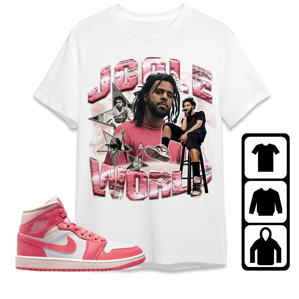 Inktee Store - Jordan 1 Mid Strawberries And Cream Unisex T-Shirt - Jay Cole - Sneaker Match Tees Image