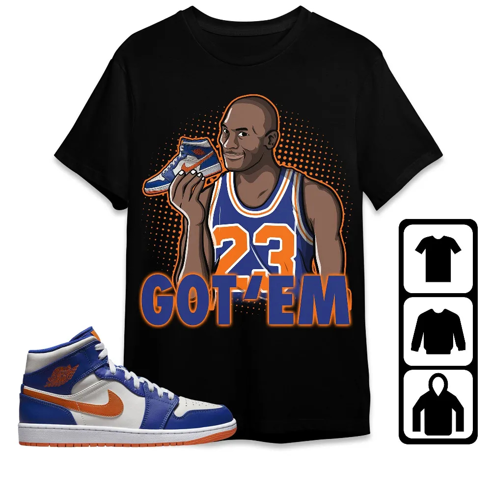 Inktee Store - Jordan 1 Mid Wheaties Knick Unisex T-Shirt - Got Em Mj - Sneaker Match Tees Image