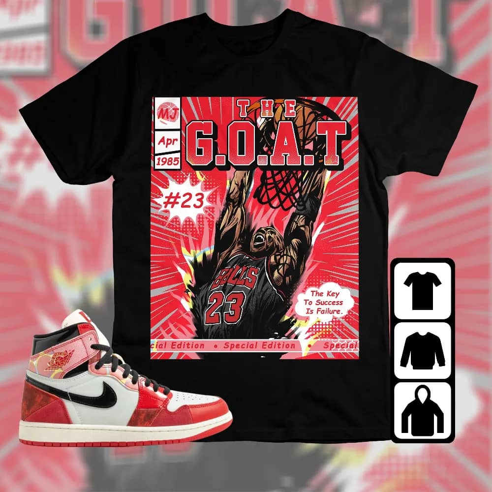 Inktee Store - Jordan 1 Spiderman Across The Spider-Verse Unisex T-Shirt - Mj Comics - Sneaker Match Tees Image