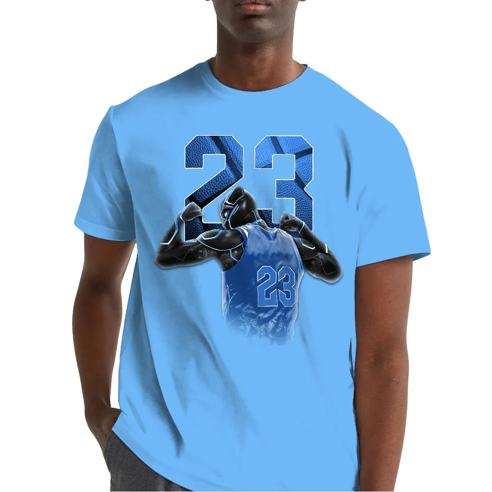 Inktee Store - Jordan 1 University Blue Toe Unisex Color T-Shirt - Number 23 Panther - Sneaker Match Tees - Light Blue Image