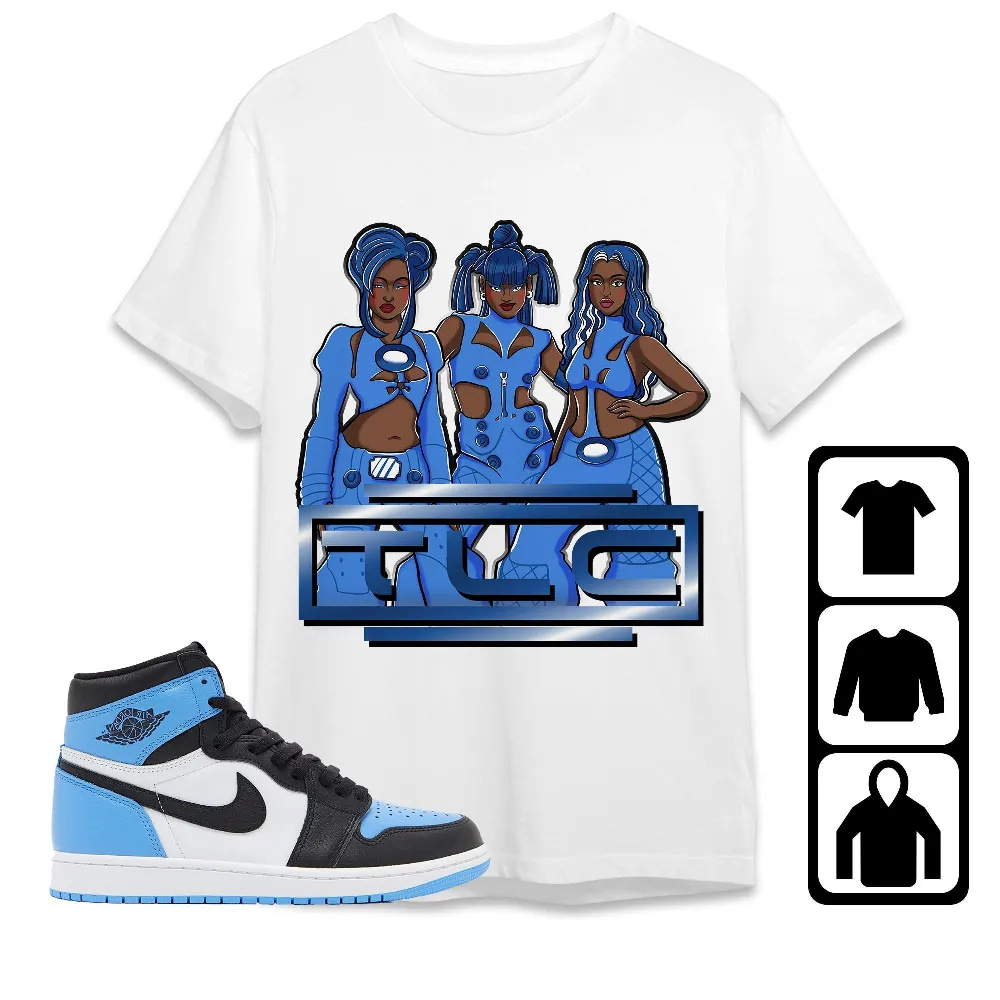Inktee Store - Jordan 1 University Blue Toe Unisex T-Shirt - Tlc No Scrubs - Sneaker Match Tees Image