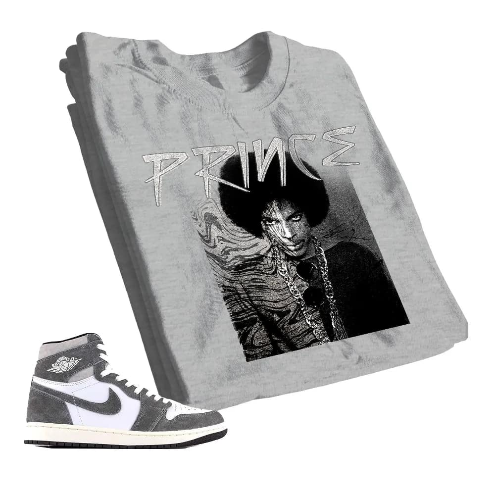 Inktee Store - Jordan 1 Washed Heritage Unisex Color T-Shirt - Prince Signature - Sneaker Match Tees Image