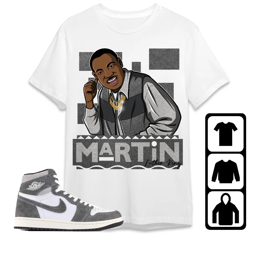 Inktee Store - Jordan 1 Washed Heritage Unisex T-Shirt - Martin Luther King - Sneaker Match Tees Image