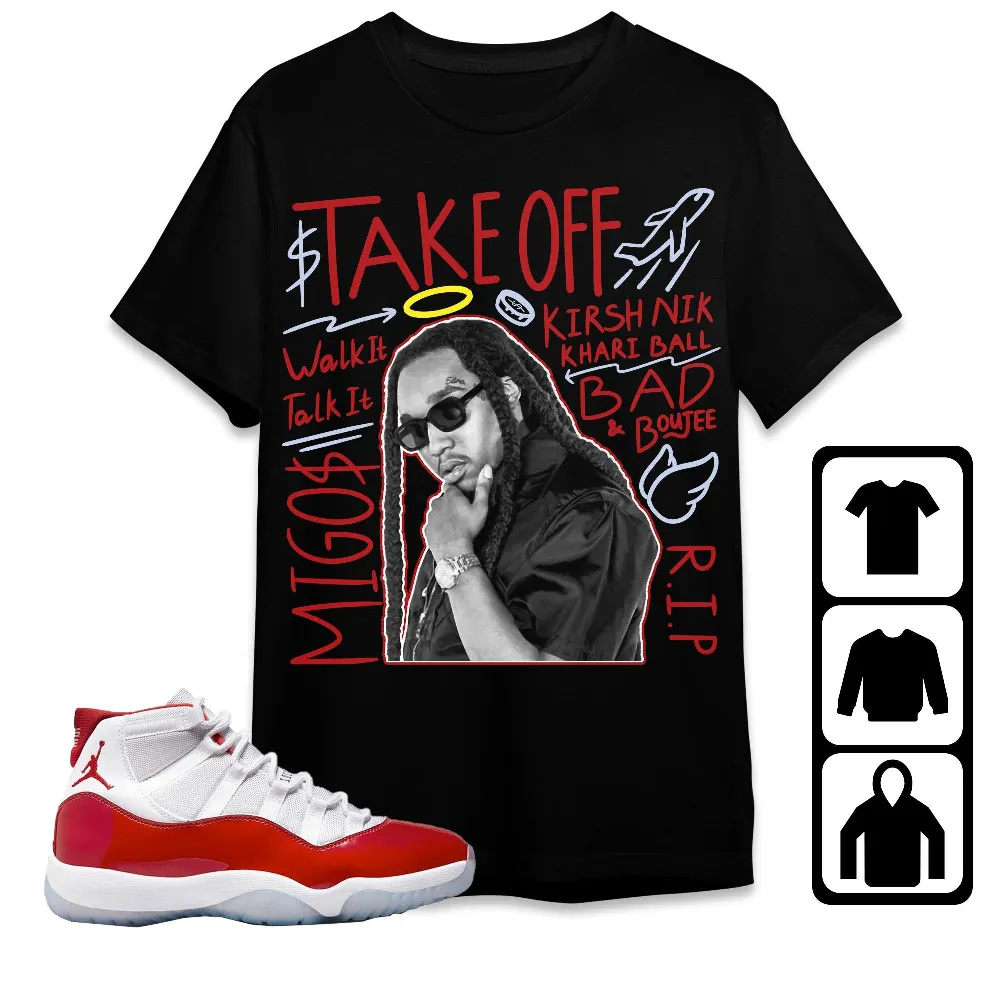 Inktee Store - Jordan 11 Cherry Unisex T-Shirt - New Take Off - Sneaker Match Tees Image