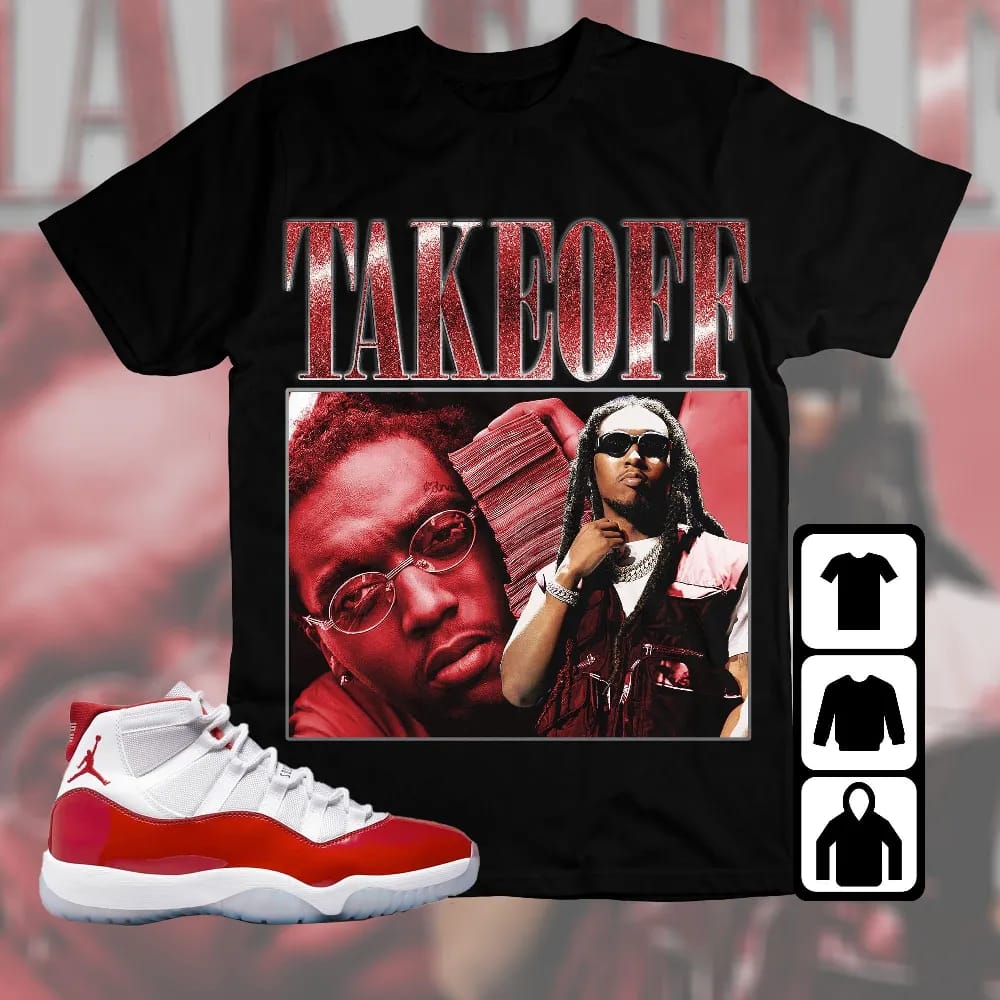 Inktee Store - Jordan 11 Cherry Unisex T-Shirt - Takeoff - Sneaker Match Tees Image