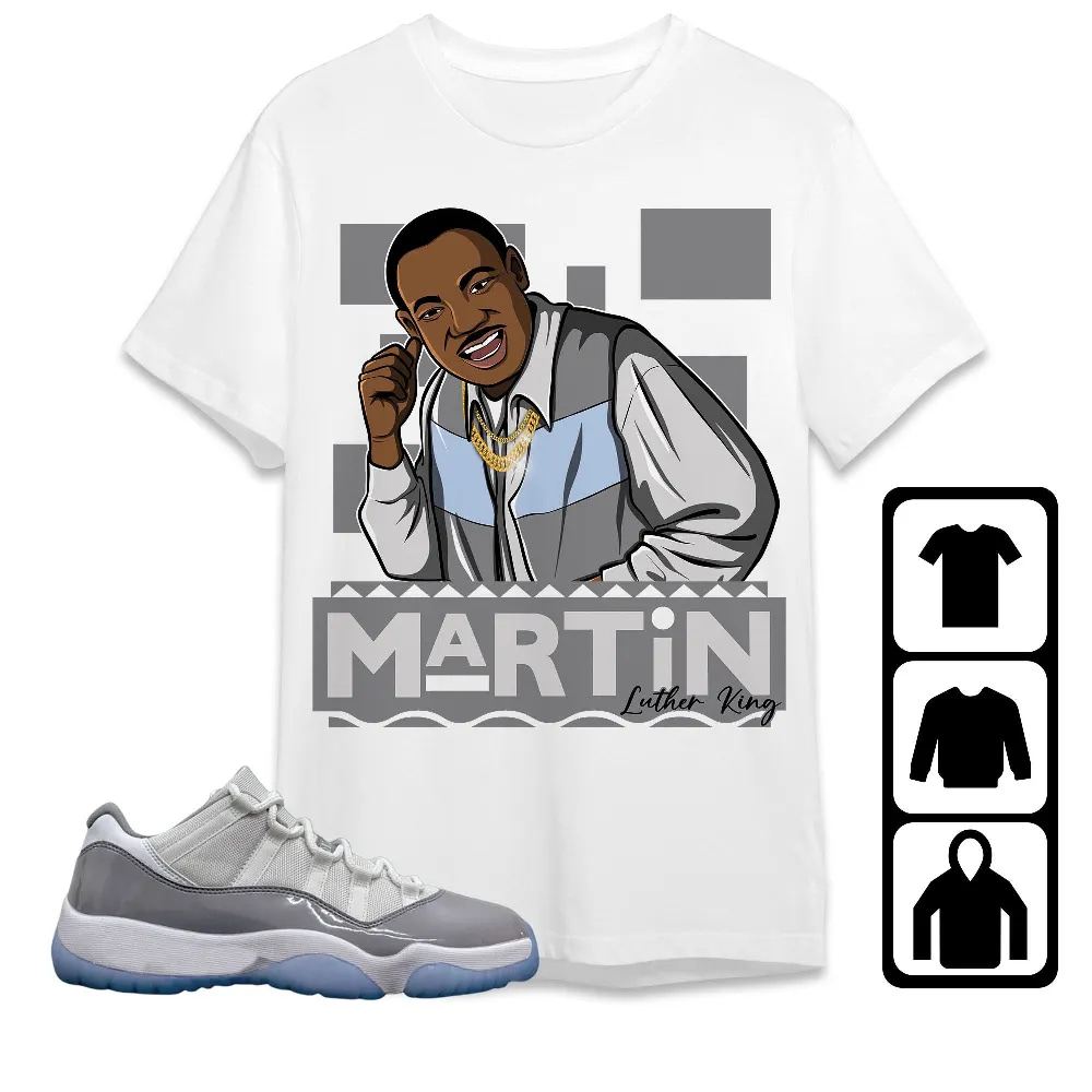 Inktee Store - Jordan 11 Low Cement Grey Unisex T-Shirt - Martin Luther King - Sneaker Match Tees Image