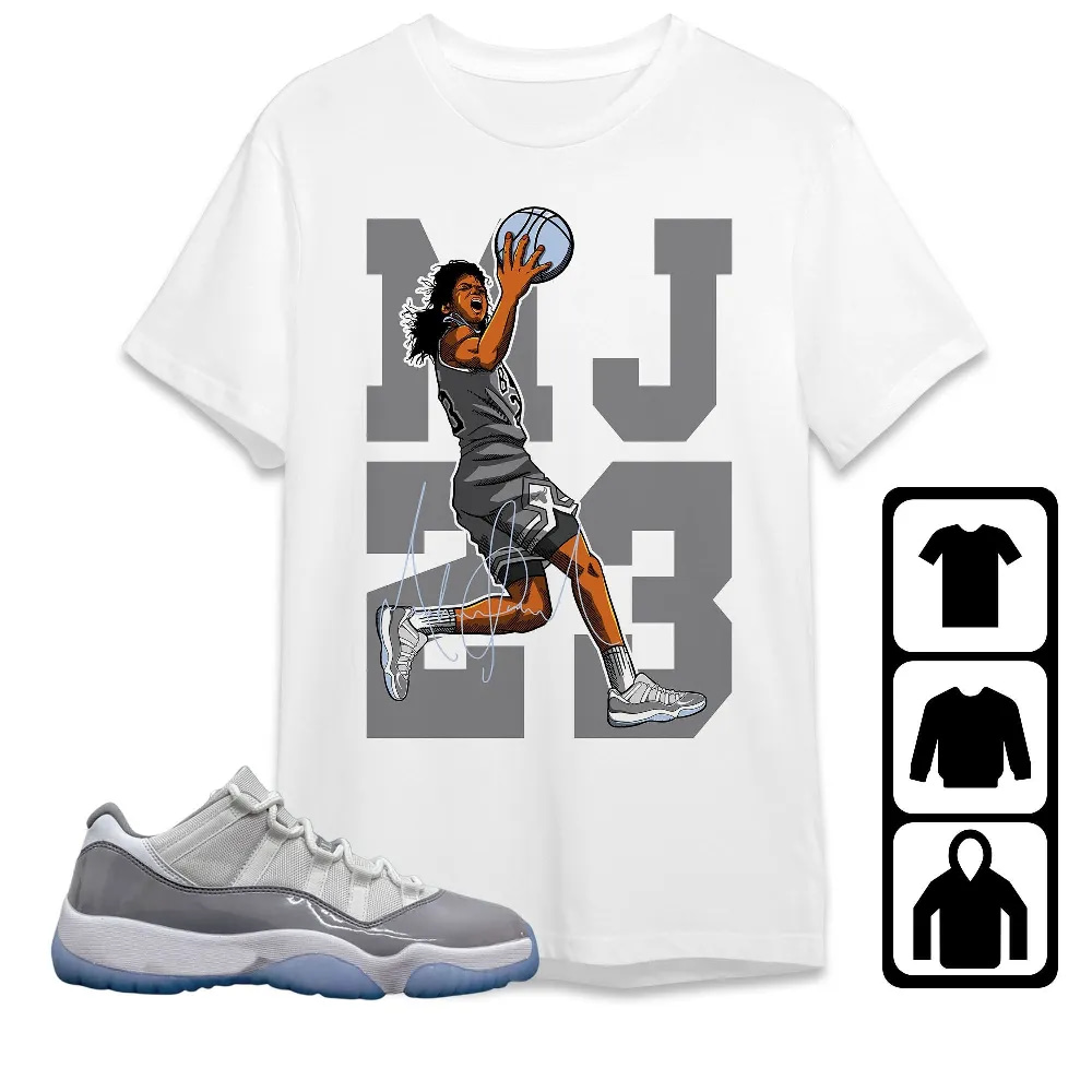 Inktee Store - Jordan 11 Low Cement Grey Unisex T-Shirt - Best Goat Mj - Sneaker Match Tees Image