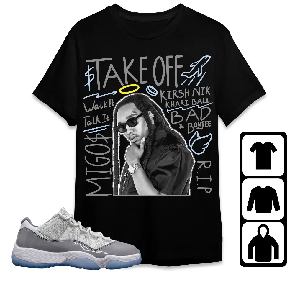 Inktee Store - Jordan 11 Low Cement Grey Unisex T-Shirt - New Take Off - Sneaker Match Tees Image