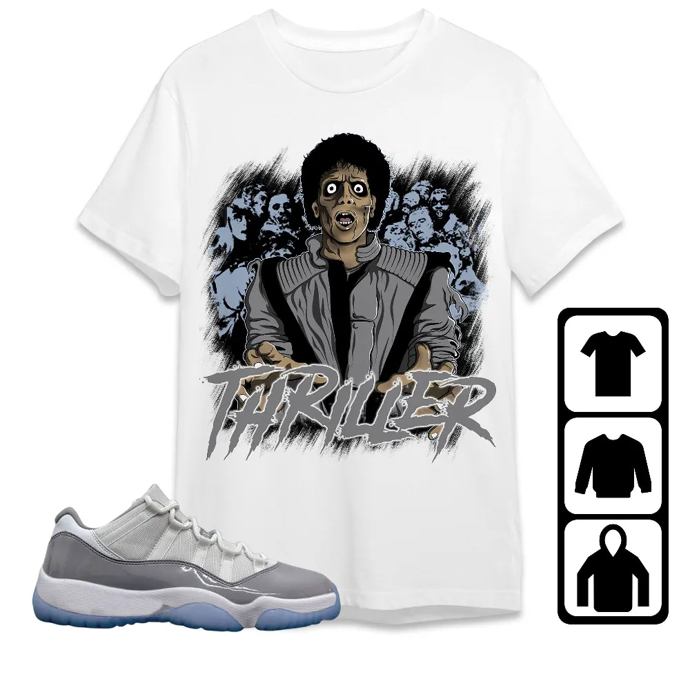 Inktee Store - Jordan 11 Low Cement Grey Unisex T-Shirt - Thriller - Sneaker Match Tees Image