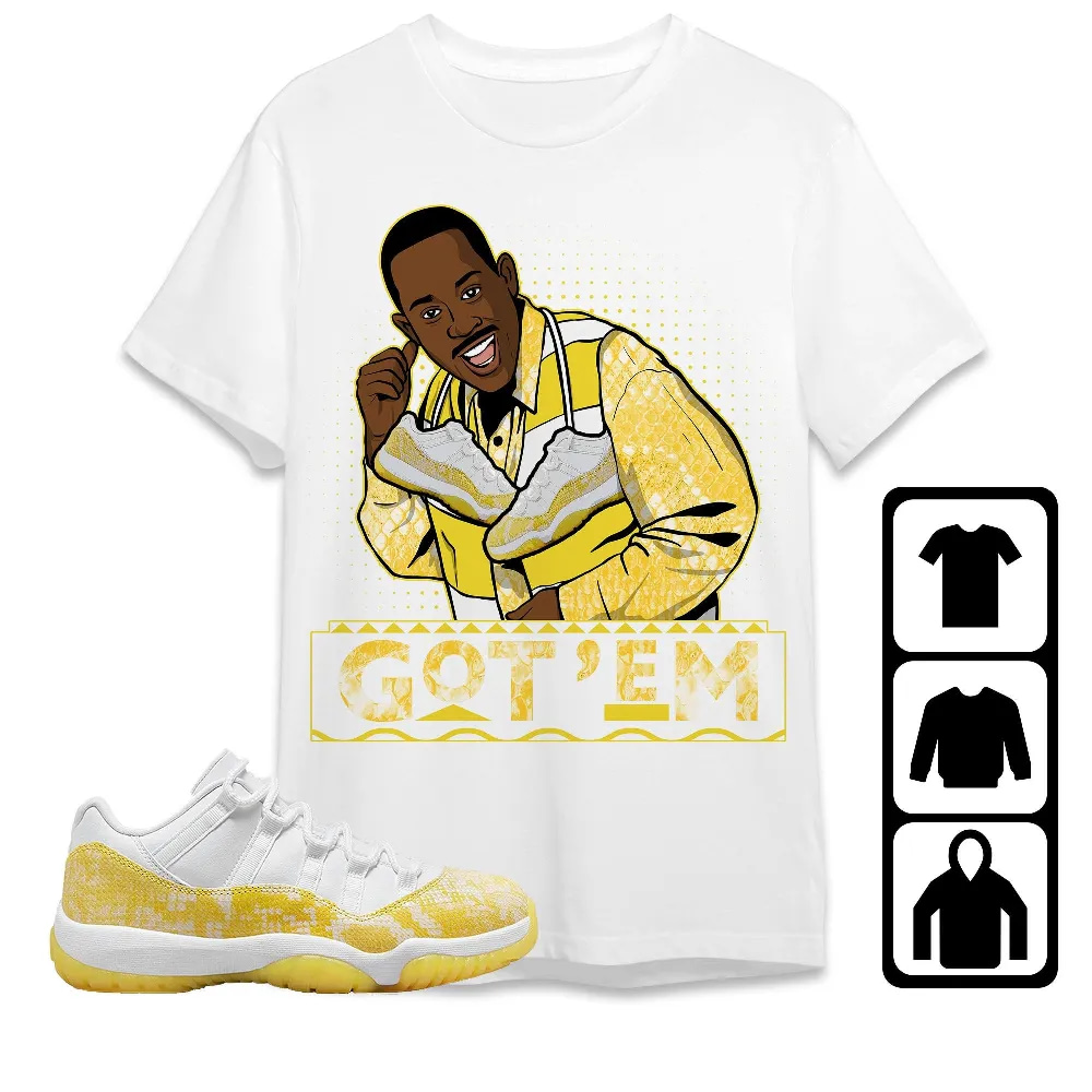 Inktee Store - Jordan 11 Low Yellow Snakeskin Unisex T-Shirt - 90S Tv Series Got Em - Sneaker Match Tees Image