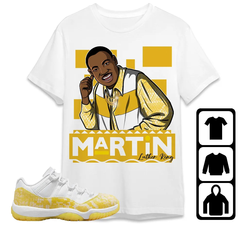 Inktee Store - Jordan 11 Low Yellow Snakeskin Unisex T-Shirt - Martin Luther King - Sneaker Match Tees Image