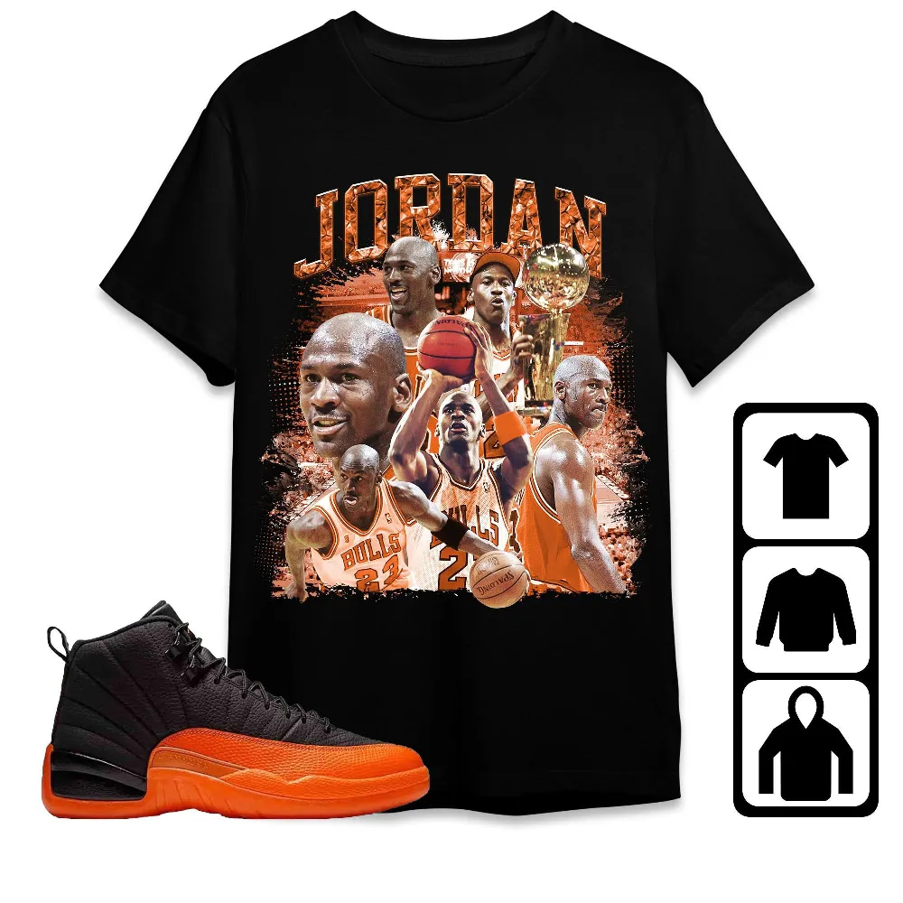 Inktee Store - Jordan 12 Brilliant Orange Unisex T-Shirt - Sneaker Match Tees Image