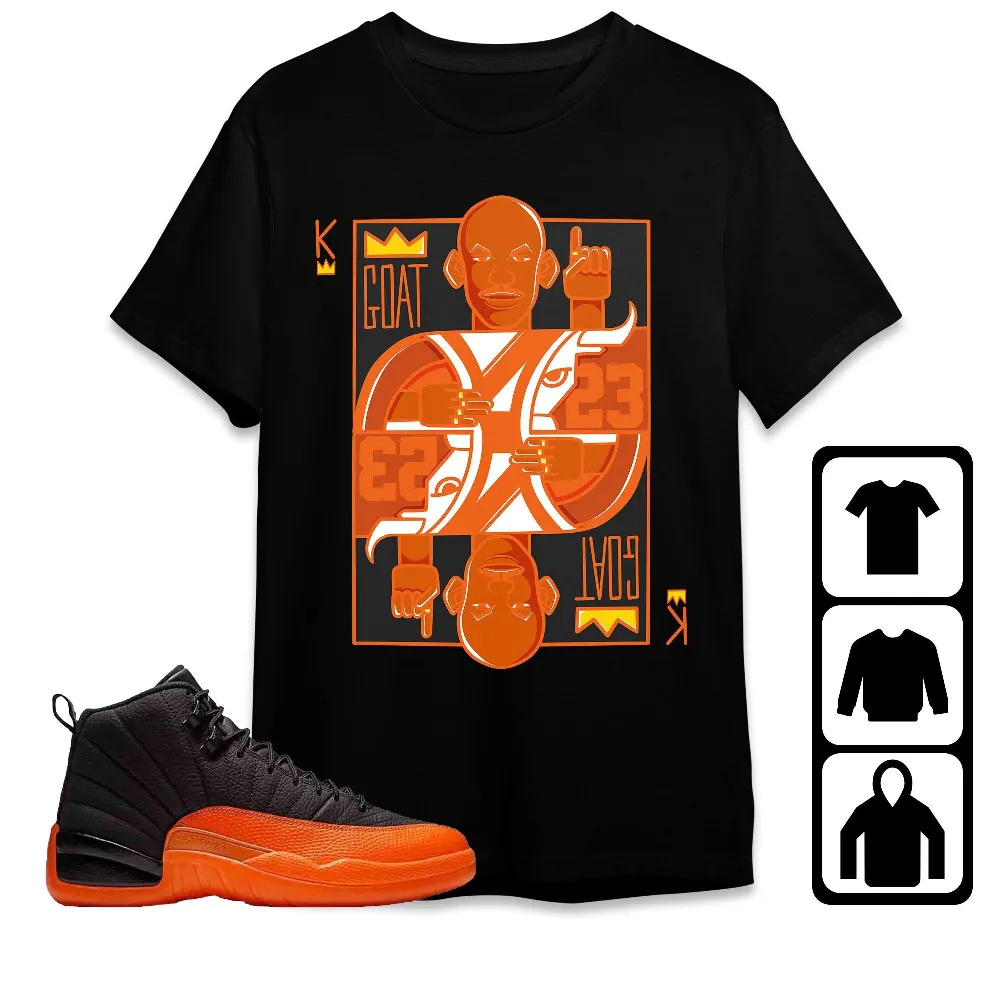 Inktee Store - Jordan 12 Brilliant Orange Unisex T-Shirt - King Goat Mj - Sneaker Match Tees Image