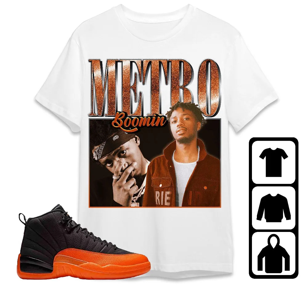Inktee Store - Jordan 12 Brilliant Orange Unisex T-Shirt - Metro Boomin - Sneaker Match Tees Image
