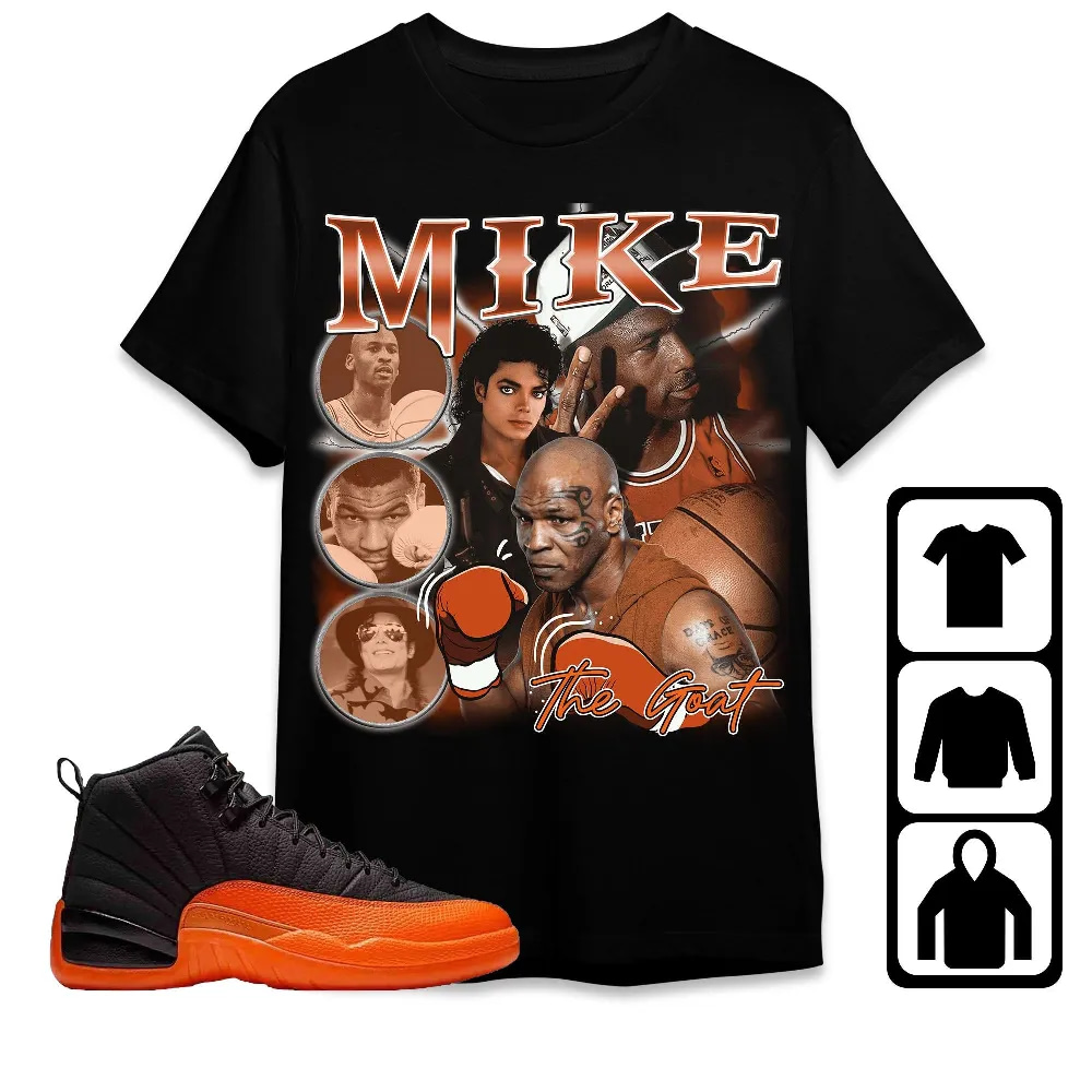 Inktee Store - Jordan 12 Brilliant Orange Unisex T-Shirt - Mike The Goat - Sneaker Match Tees Image