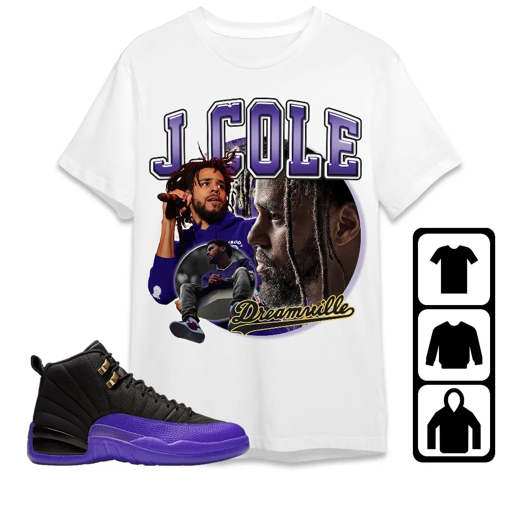 Inktee Store - Jordan 12 Field Purple Unisex T-Shirt - Cole Rapper - Sneaker Match Tees Image