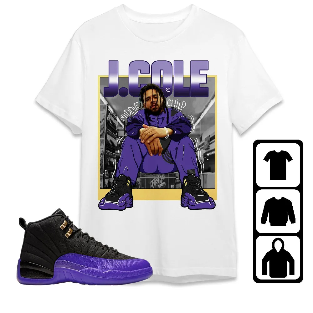 Inktee Store - Jordan 12 Field Purple Unisex T-Shirt - Jaycole Middle Child - Sneaker Match Tees Image