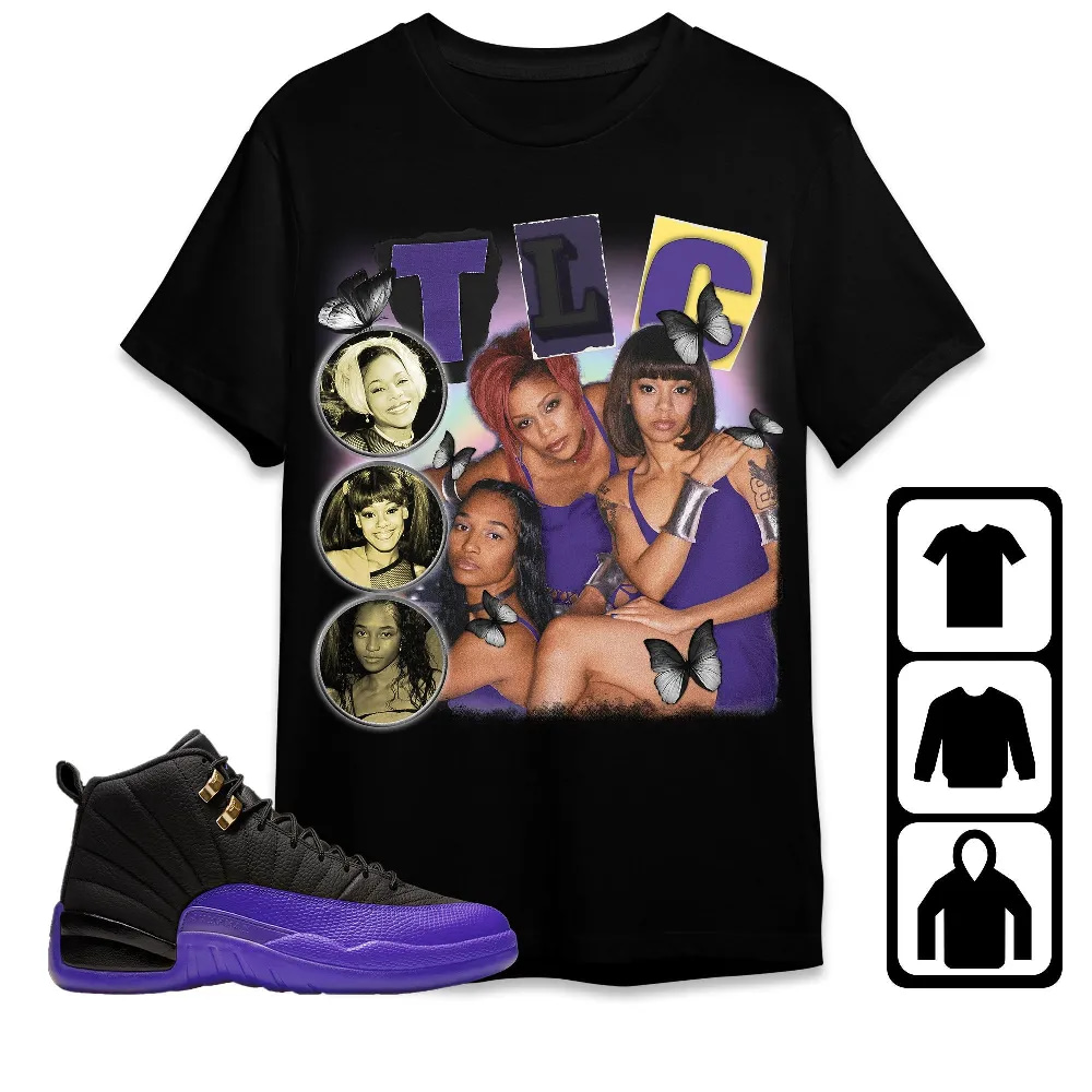 Inktee Store - Jordan 12 Field Purple Unisex T-Shirt - Tlc 90S - Sneaker Match Tees Image