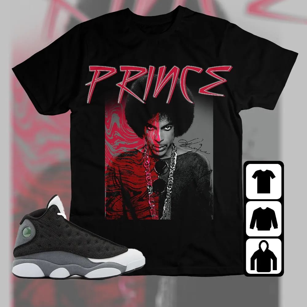 Inktee Store - Jordan 13 Black Flint Unisex T-Shirt - Prince Signature - Sneaker Match Tees Image