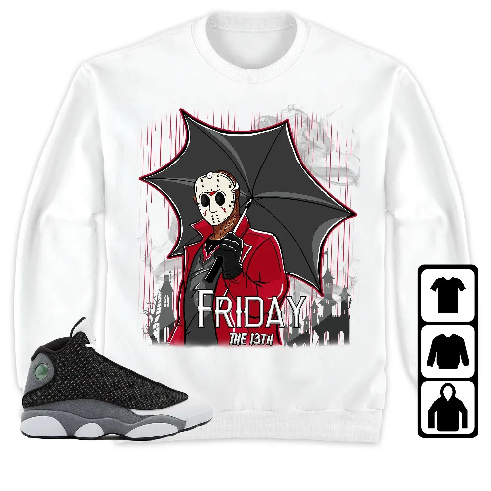 Inktee Store - Jordan 13 Black Flint Unisex T-Shirt - Friday Jason - Sneaker Match Tees Image