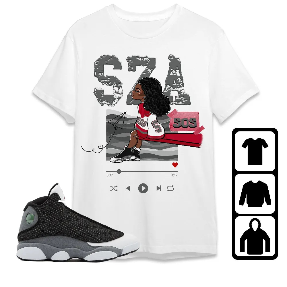 Inktee Store - Jordan 13 Black Flint Unisex T-Shirt - Sza Sos - Sneaker Match Tees Image