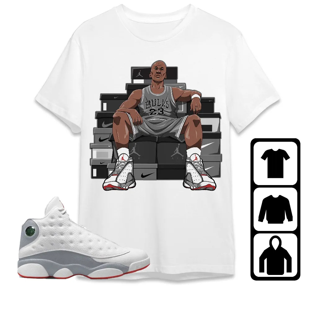 Inktee Store - Jordan 13 Wolf Grey Unisex T-Shirt - Mj Sneaker - Sneaker Match Tees Image