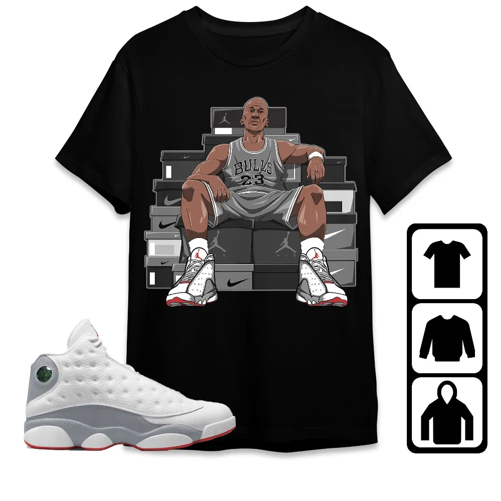 Inktee Store - Jordan 13 Wolf Grey Unisex T-Shirt - Mj Sneaker - Sneaker Match Tees Image