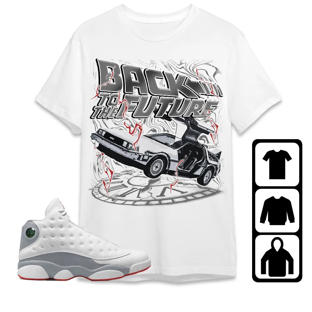 Inktee Store - Jordan 13 Wolf Grey Unisex T-Shirt - Back In Time - Sneaker Match Tees Image